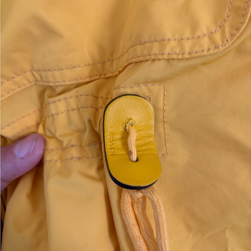 Coach Windbreaker Raincoat Yellow Jacket Cinched Waist F86465 - Medium - Picture 6 of 13